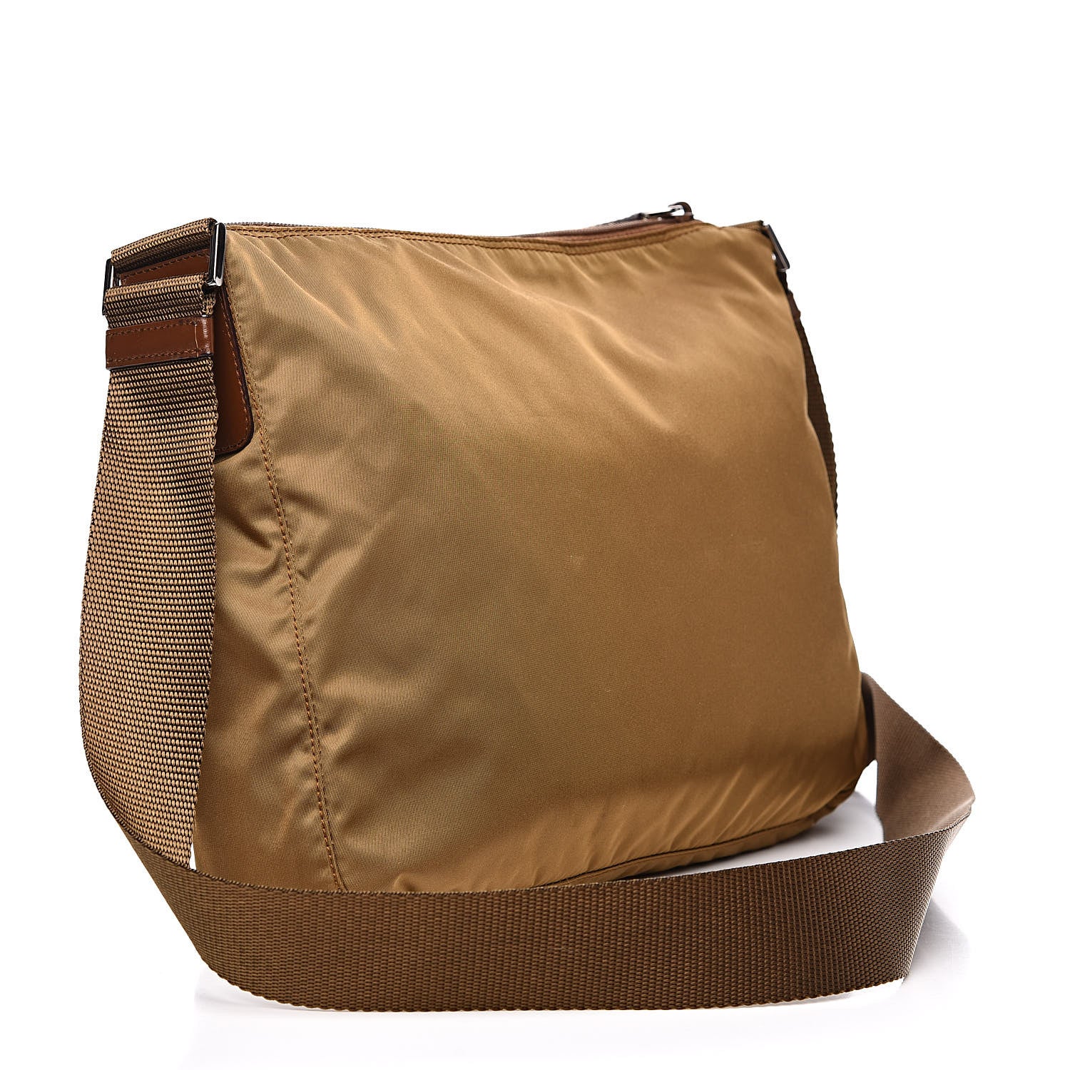 Prada Nylon Vela Sport Flat Messenger Bag Tabacco 3 of 9