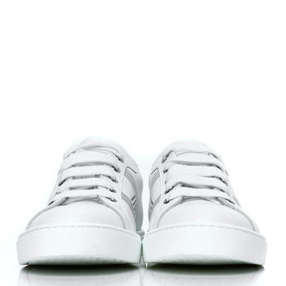 Hermes Calfskin Womens Advantage Sneakers 35 White Gris Argente 2 of 4
