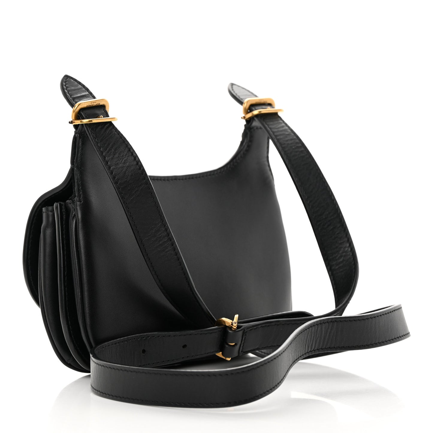 Smooth Calfskin Small Charlie Shoulder Bag Black