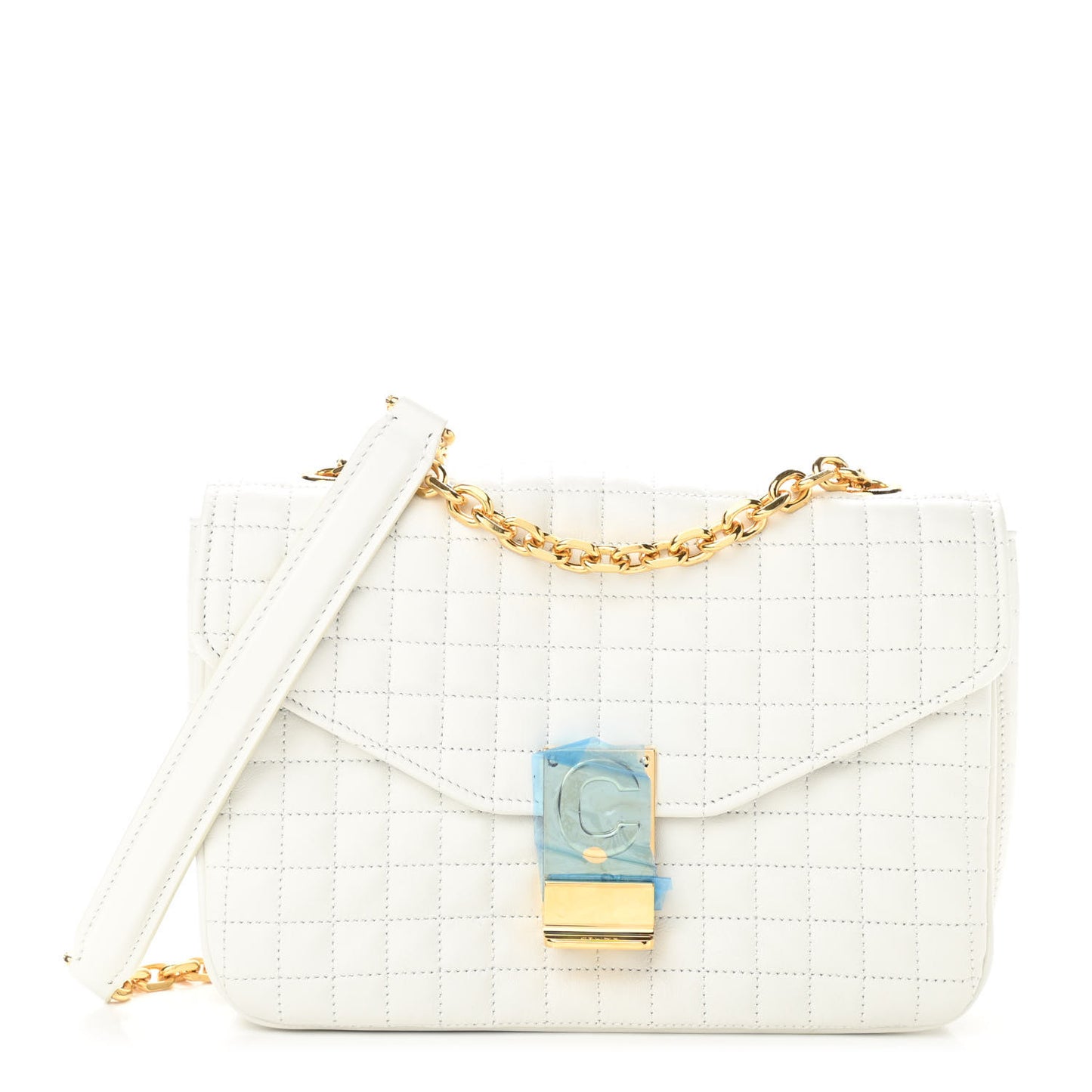 Calfskin Quilted Medium C Bag White