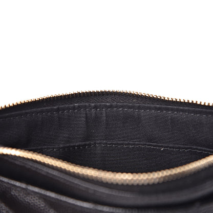 Saint Laurent Grain De Poudre Chevron Monogram Bill Pouch Black 8 of 10