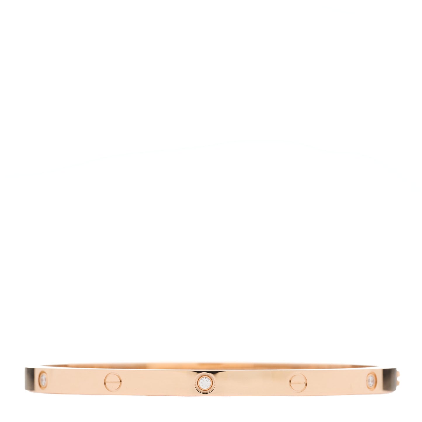 18K Pink Gold 6 Diamond Small LOVE Bracelet 16