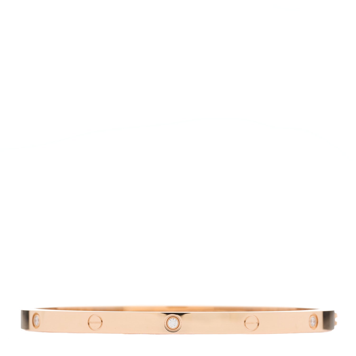 Cartier 18K Pink Gold 6 Diamond Small LOVE Bracelet 16 1 of 5