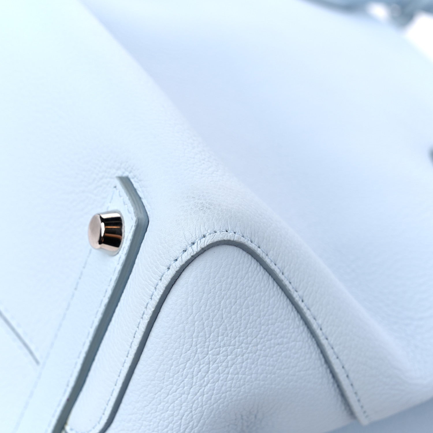 Christian Dior Supple Grained Calfskin Medium Open Bar Tote Light Blue 9 of 14