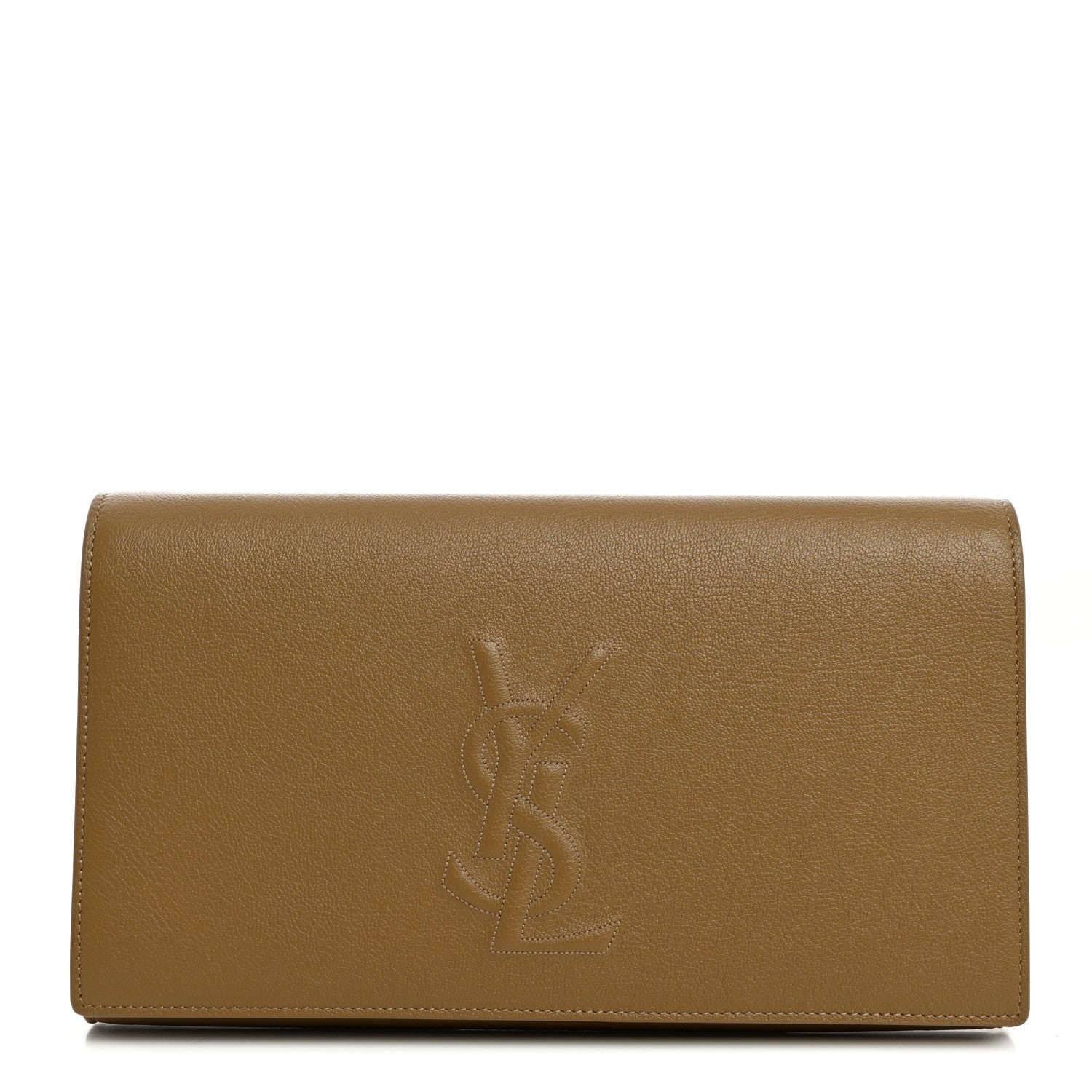 Saint Laurent Calfskin Monogram Large Belle De Jour Clutch Beige 1 of 7