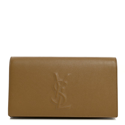 Saint Laurent Calfskin Monogram Large Belle De Jour Clutch Beige 1 of 7