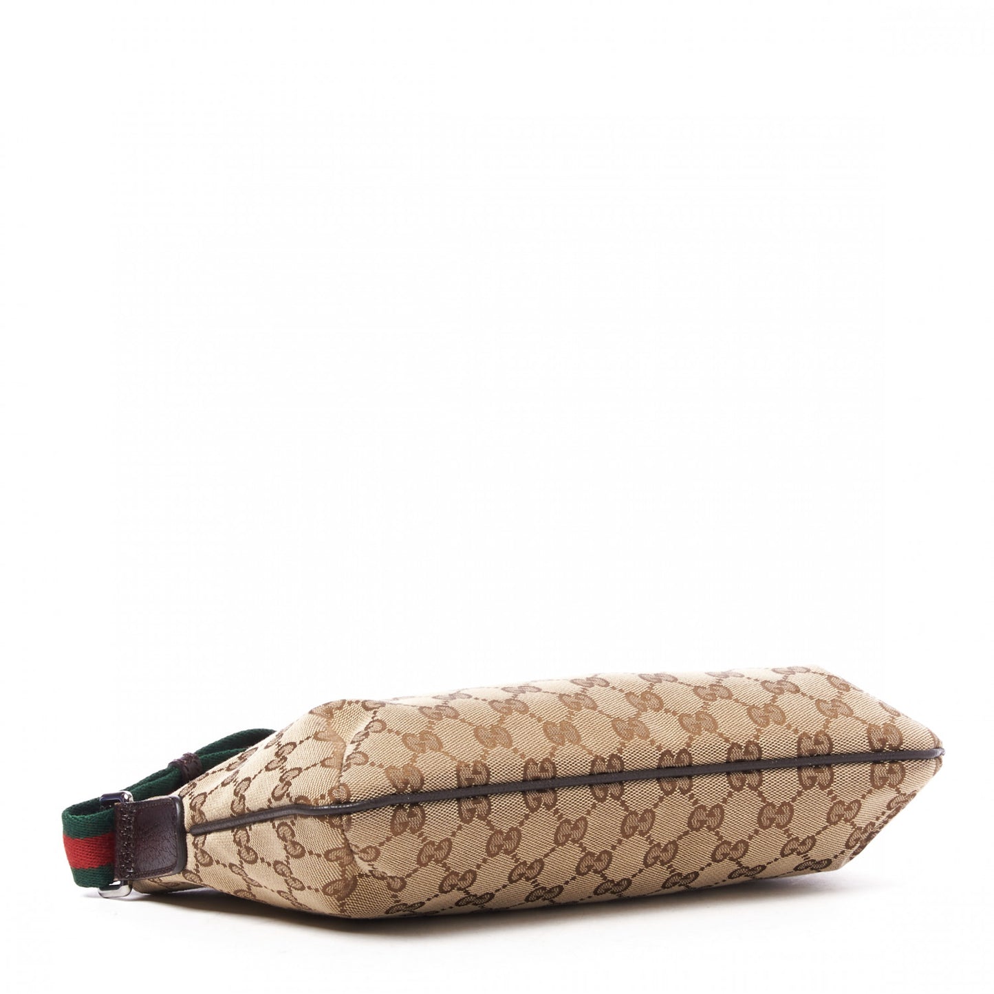 Monogram Web Small Flat Messenger Crossbody Dark Brown