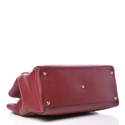 Fendi Vitello Elite Regular 2Jours Tote Rosso Scuro Ciliegia 4 of 18