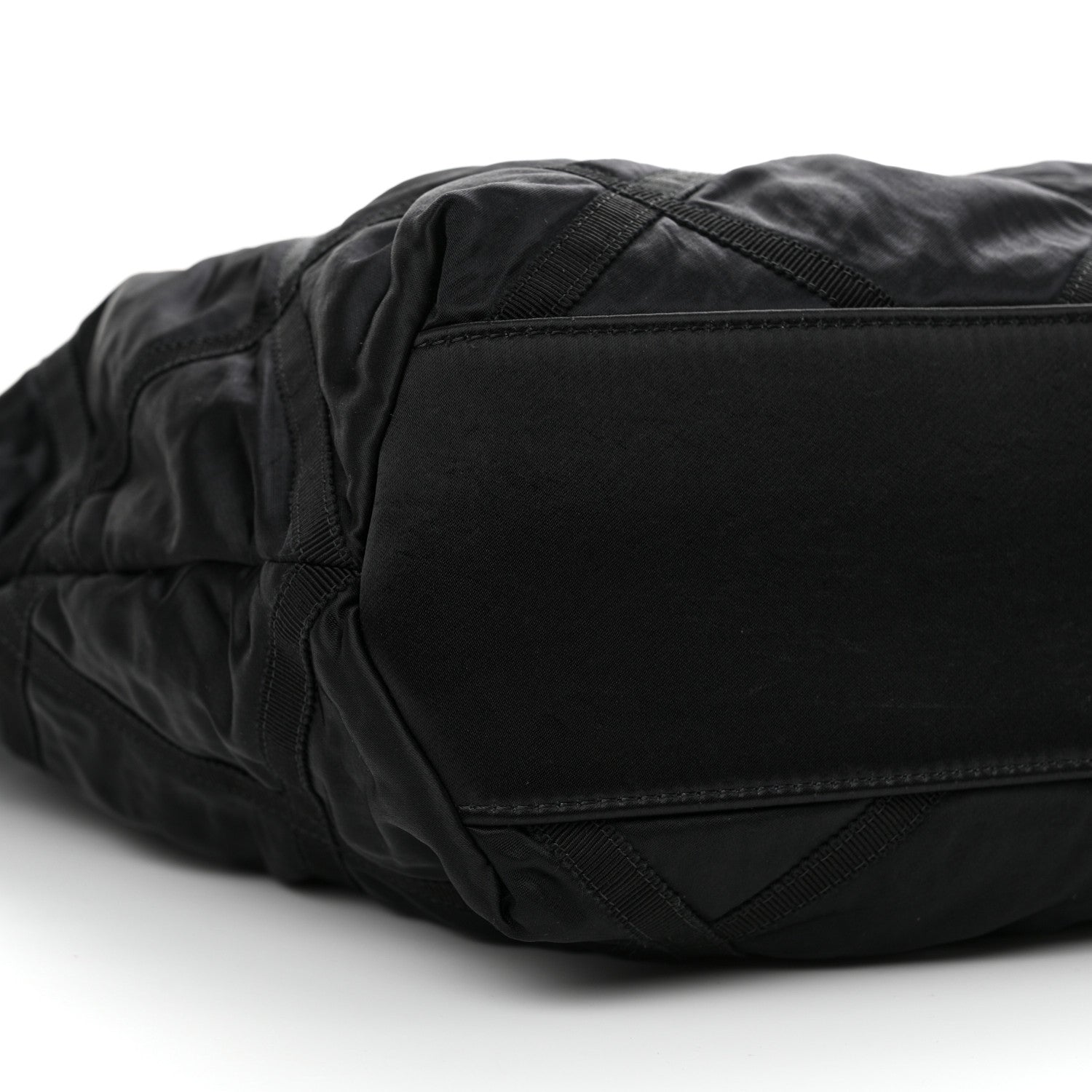 Chanel Nylon Grosgrain Quilted Lifestyle Shopping Tote Black 10 of 12
