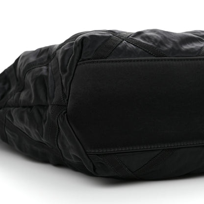 Chanel Nylon Grosgrain Quilted Lifestyle Shopping Tote Black 10 of 12