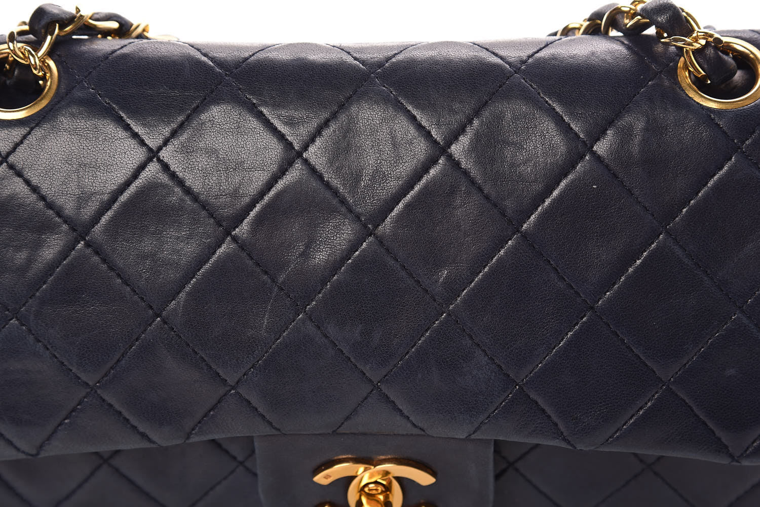 Chanel Lambskin Quilted Small Double Flap Navy 19 of 21