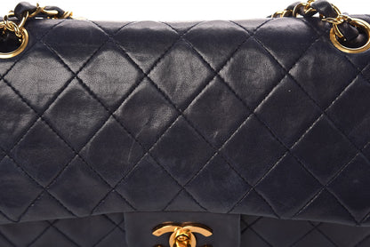 Chanel Lambskin Quilted Small Double Flap Navy 19 of 21