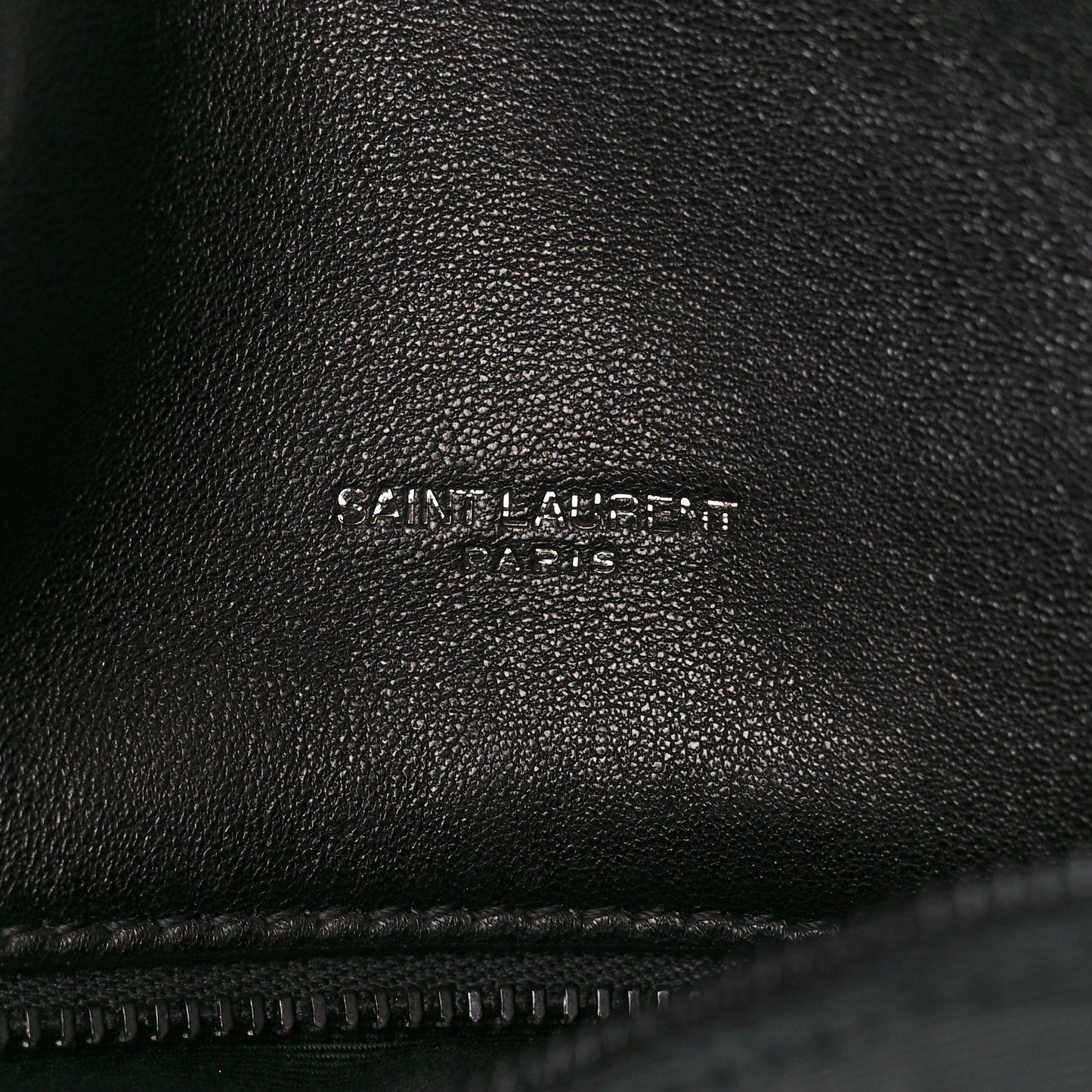 Lambskin Quilted Monogram Monochrome Medium Loulou Puffer Chain Satchel Black