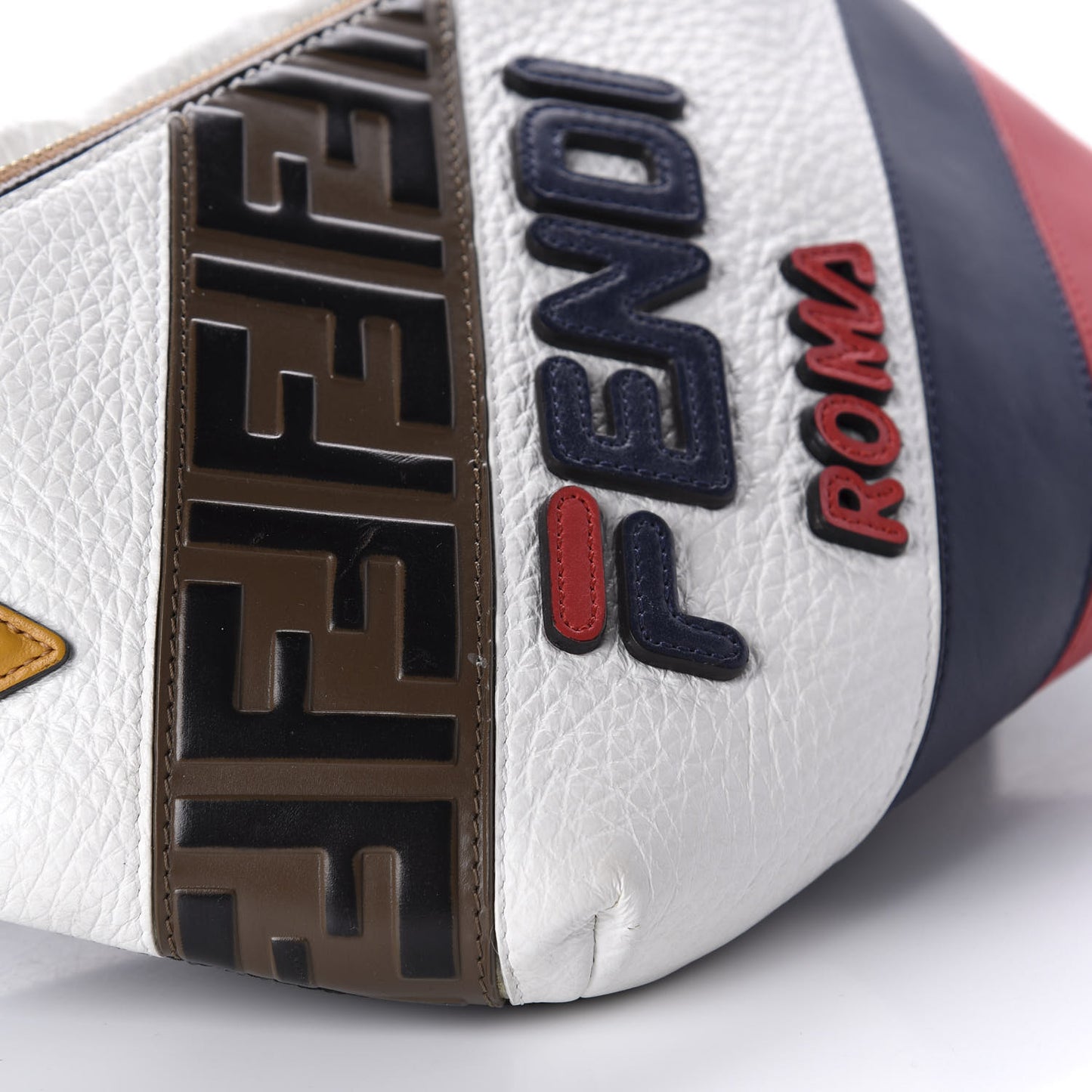 X FILA Cuoio Romano Vitello Century Mania Stars Belt Bag White Ice Ebano Multicolor