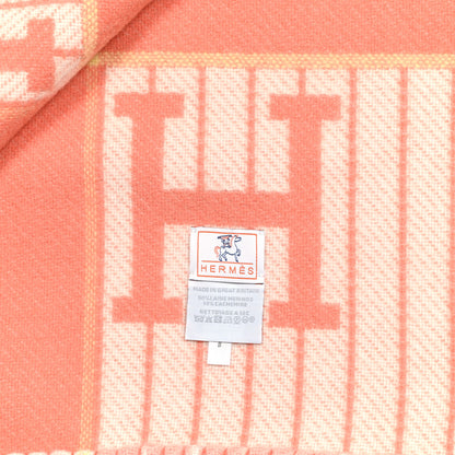 Hermes Wool Cashmere Avalon Cabriole Blanket Melon 6 of 6