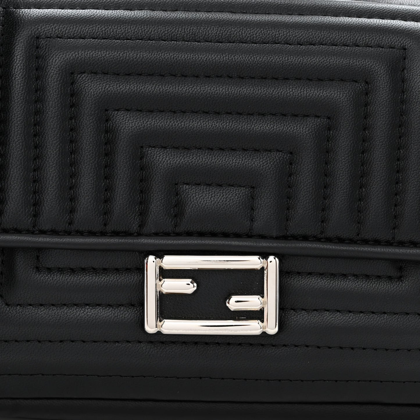 Shiny Nappa Trapuntata Micro Double Baguette Black