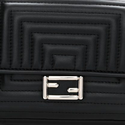 Fendi Shiny Nappa Trapuntata Micro Double Baguette Black 9 of 11