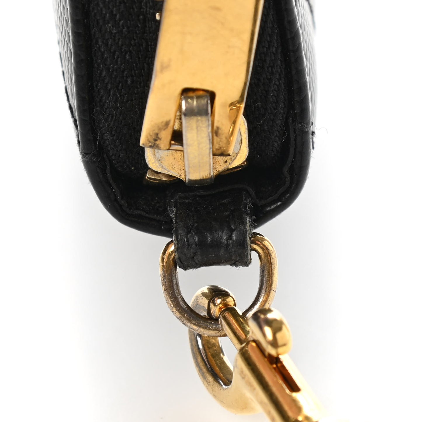 Grain De Poudre Matelasse Chevron Monogram Zip Around Wallet Black