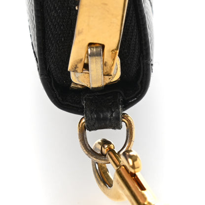 Saint Laurent Grain De Poudre Matelasse Chevron Monogram Zip Around Wallet Black 13 of 14