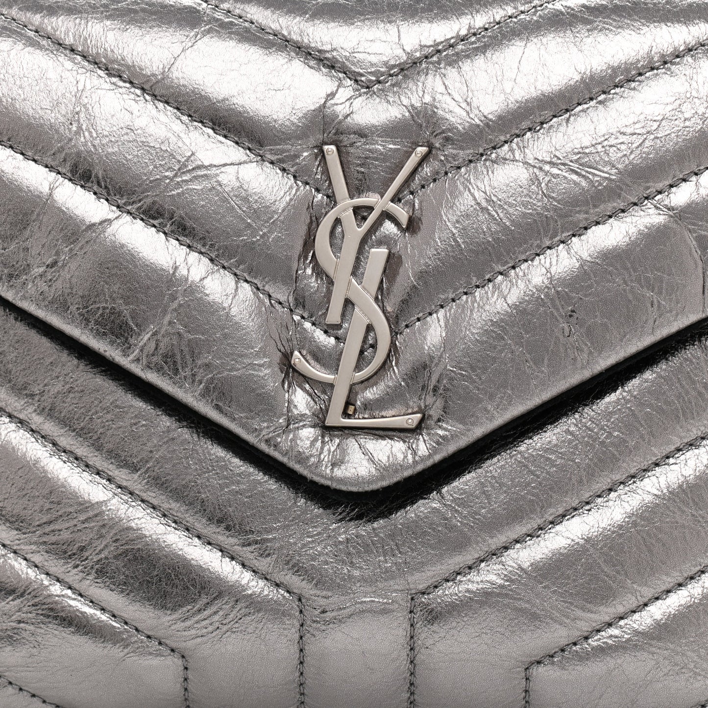 Y Quilted Monogram Small Loulou Chain Satchel Acciaio