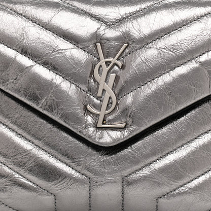 Saint Laurent Y Quilted Monogram Small Loulou Chain Satchel Acciaio 8 of 11