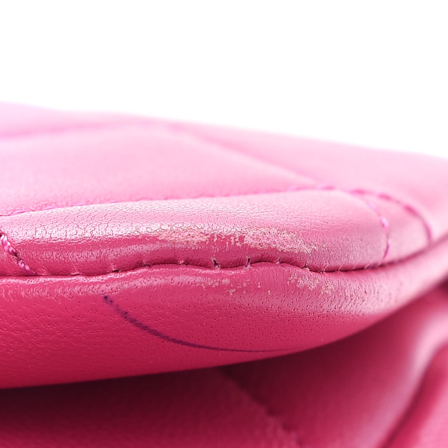 Lambskin Quilted Resin Bi-Color Chain Flap Bag Pink