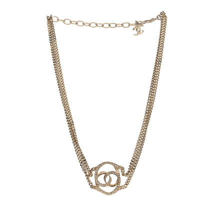 Chanel Crystal CC Oval Necklace Gold 3 of 5