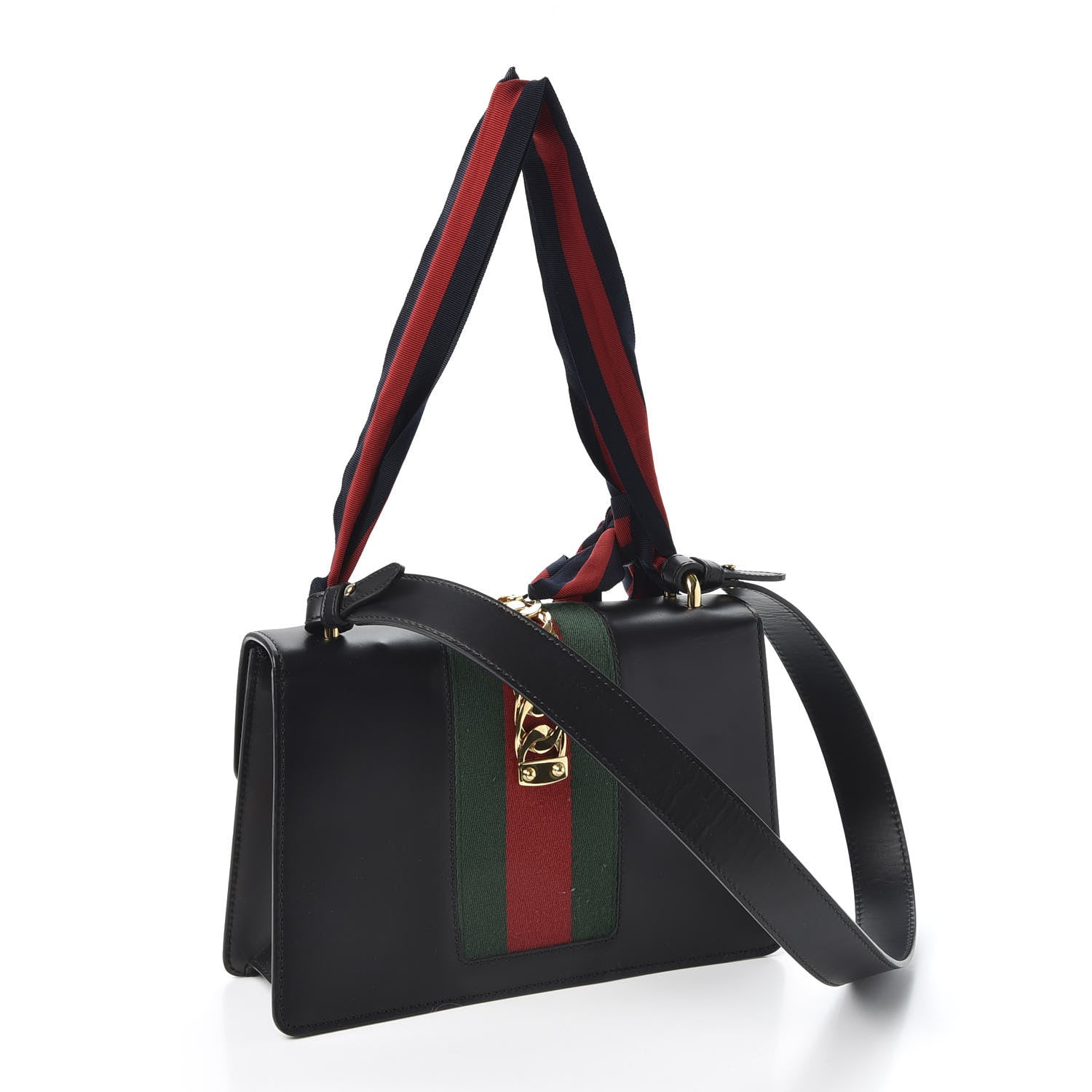 Gucci Calfskin Small Sylvie Shoulder Bag Black 2 of 9