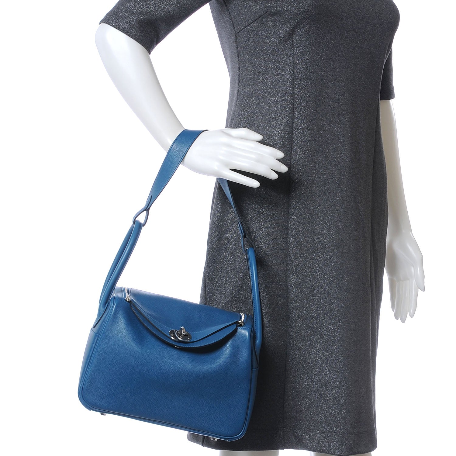 Hermes Veau Evercolor Lindy 26 Bleu de Galice 2 of 9