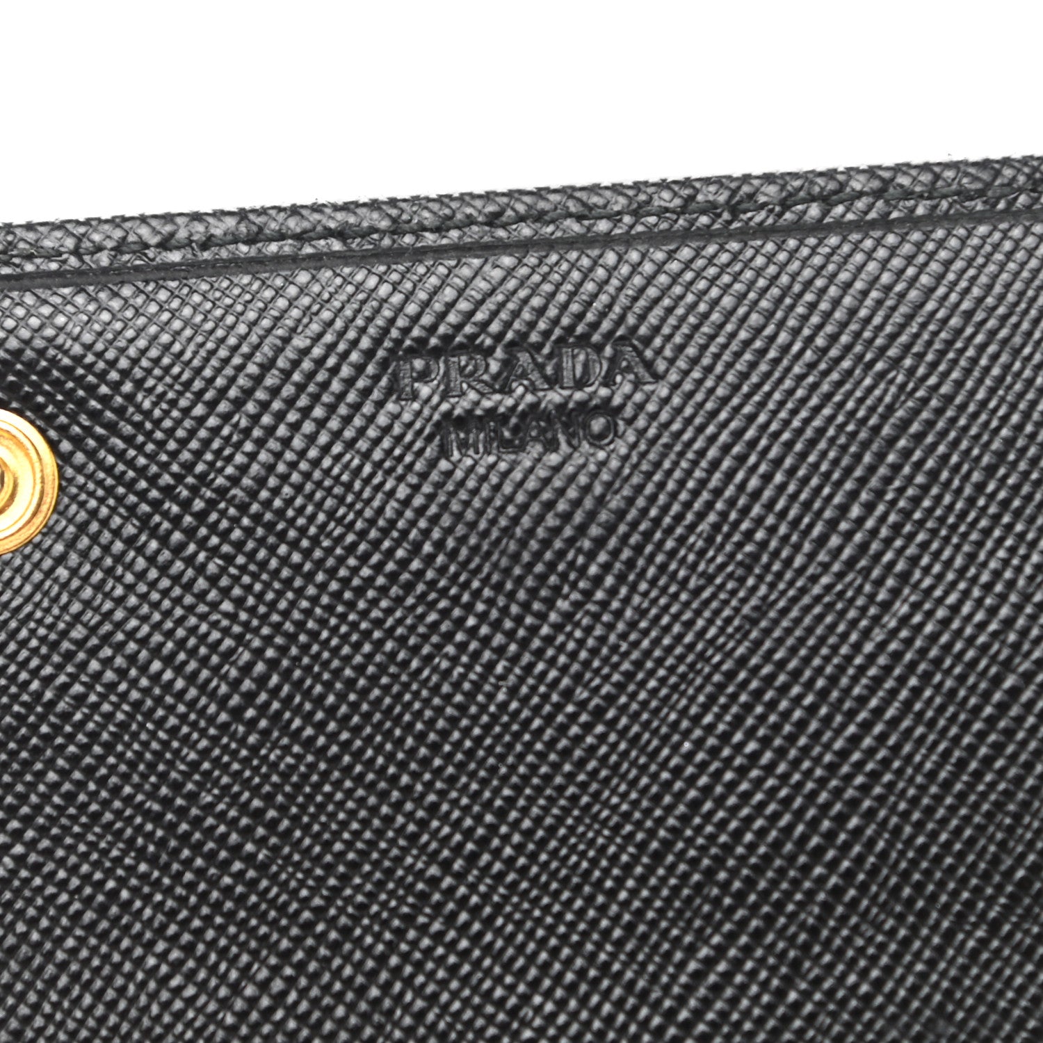 Prada Saffiano Metal Continental Flap Wallet Black 6 of 6