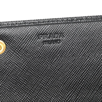 Prada Saffiano Metal Continental Flap Wallet Black 6 of 6