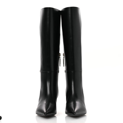 Gucci Calfskin Signoria Knee High Boots 38 Black 3 of 11
