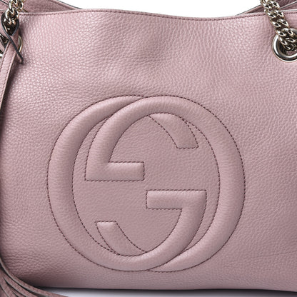 Gucci Pebbled Calfskin Medium Soho Chain Shoulder Bag Dark Cipria 12 of 12