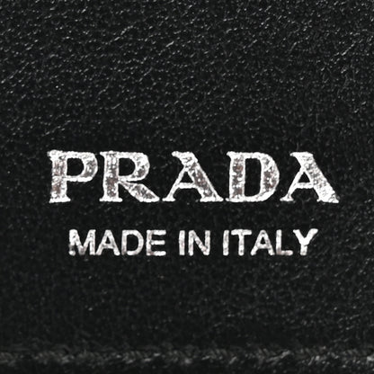Prada Vitello Daino Triangle Continental Zip Wallet  Black 7 of 7