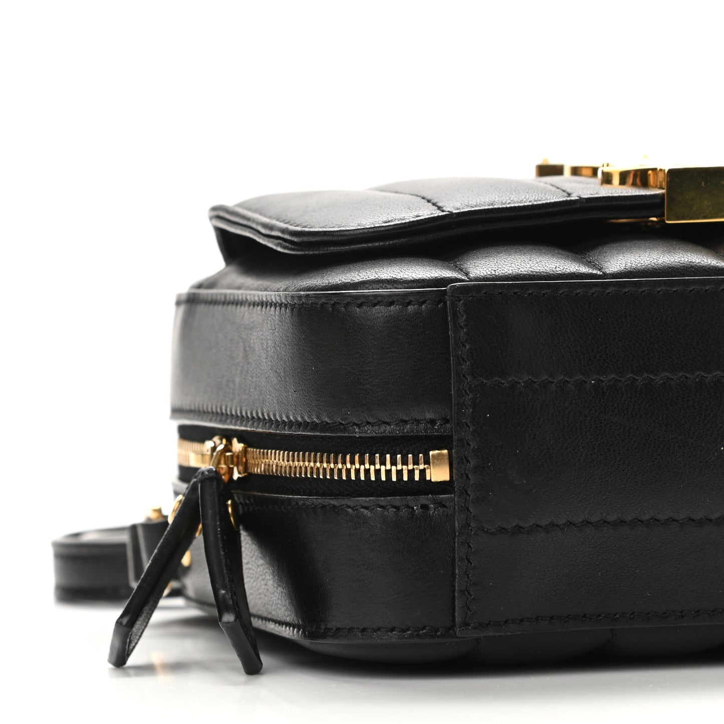 Lambskin Matelasse Monogram Toy Vicky Camera Bag Black