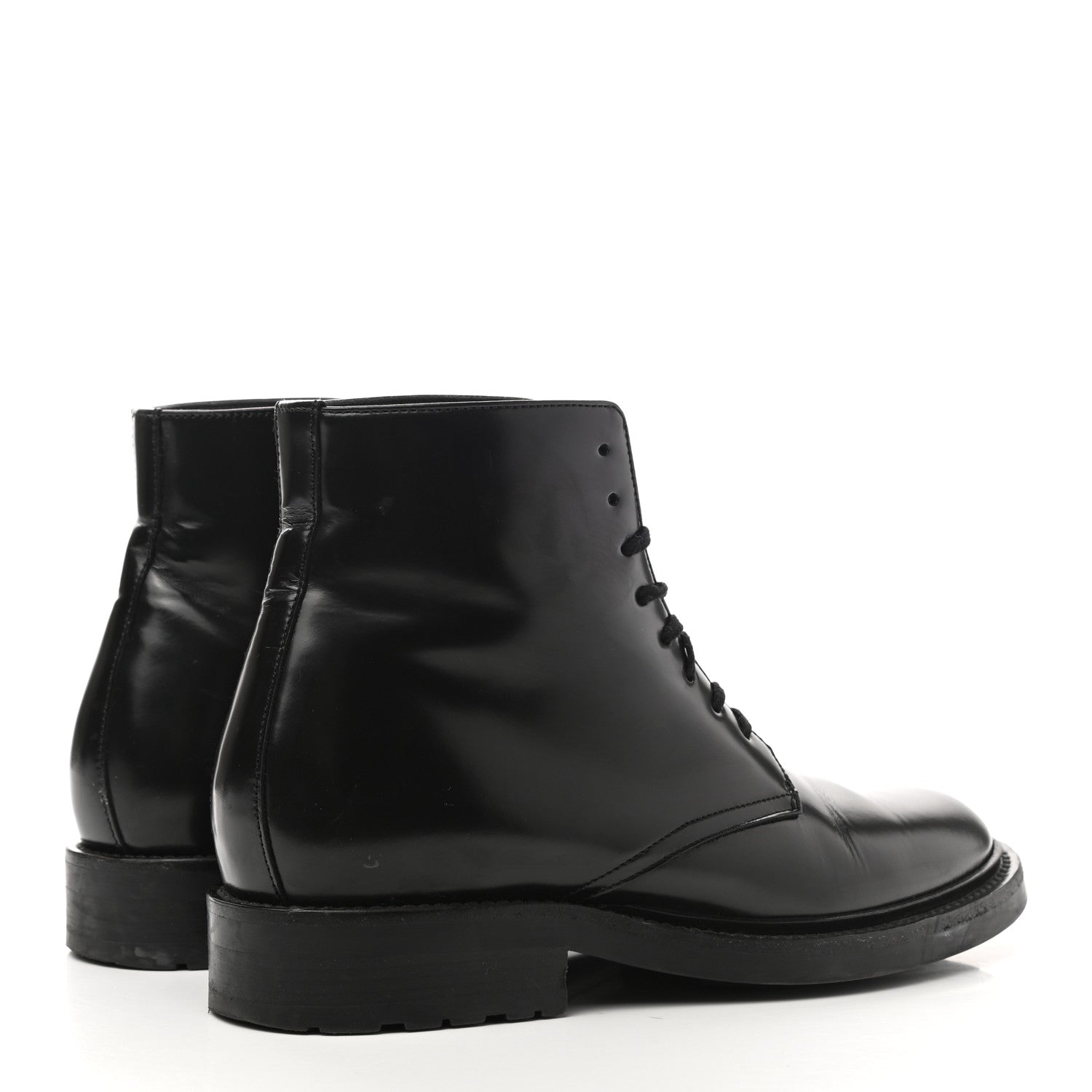 Saint Laurent Calfskin Womens Army Combat Boots 37 Black 4 of 9