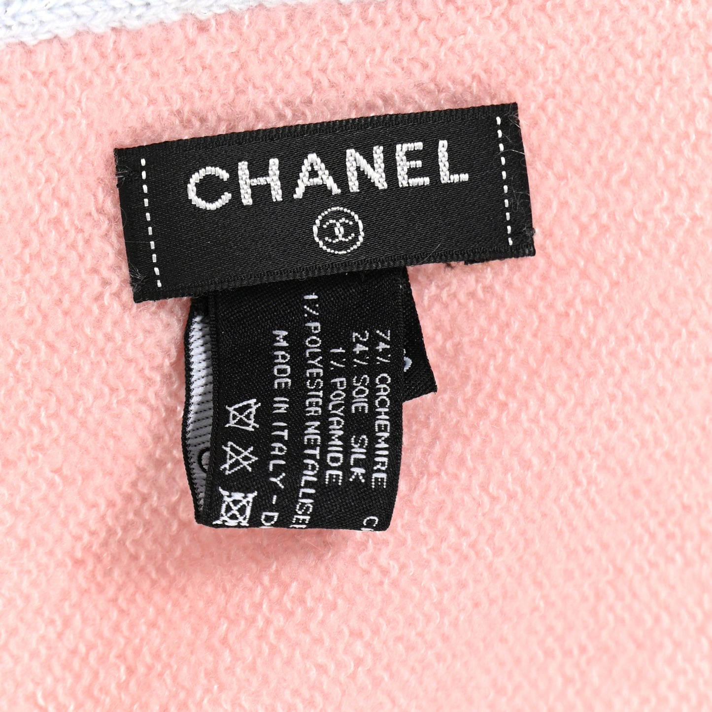 Cashmere Silk Knit CC Scarf Pink Blue