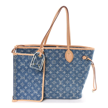 Louis Vuitton Monogram Denim Neo Neverfull MM Blue 3 of 11