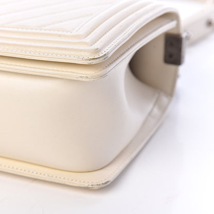 Chanel Calfskin Chevron Quilted Medium Boy Flap Ivory 13 of 13
