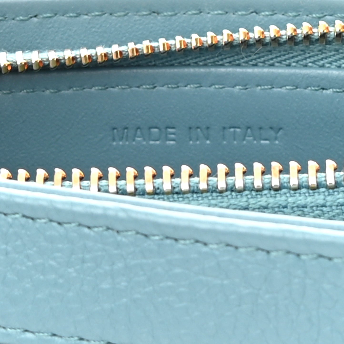 Calfskin Cannage Caro Zipped Pouch With Chain Cloud Blue