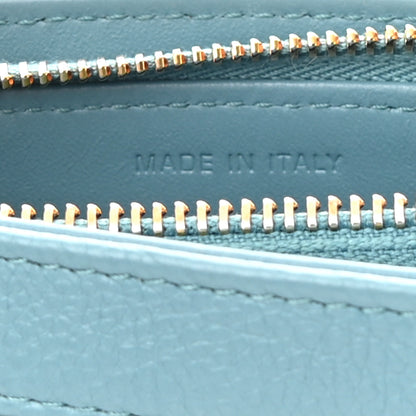 Christian Dior Calfskin Cannage Caro Zipped Pouch With Chain Cloud Blue 9 of 14