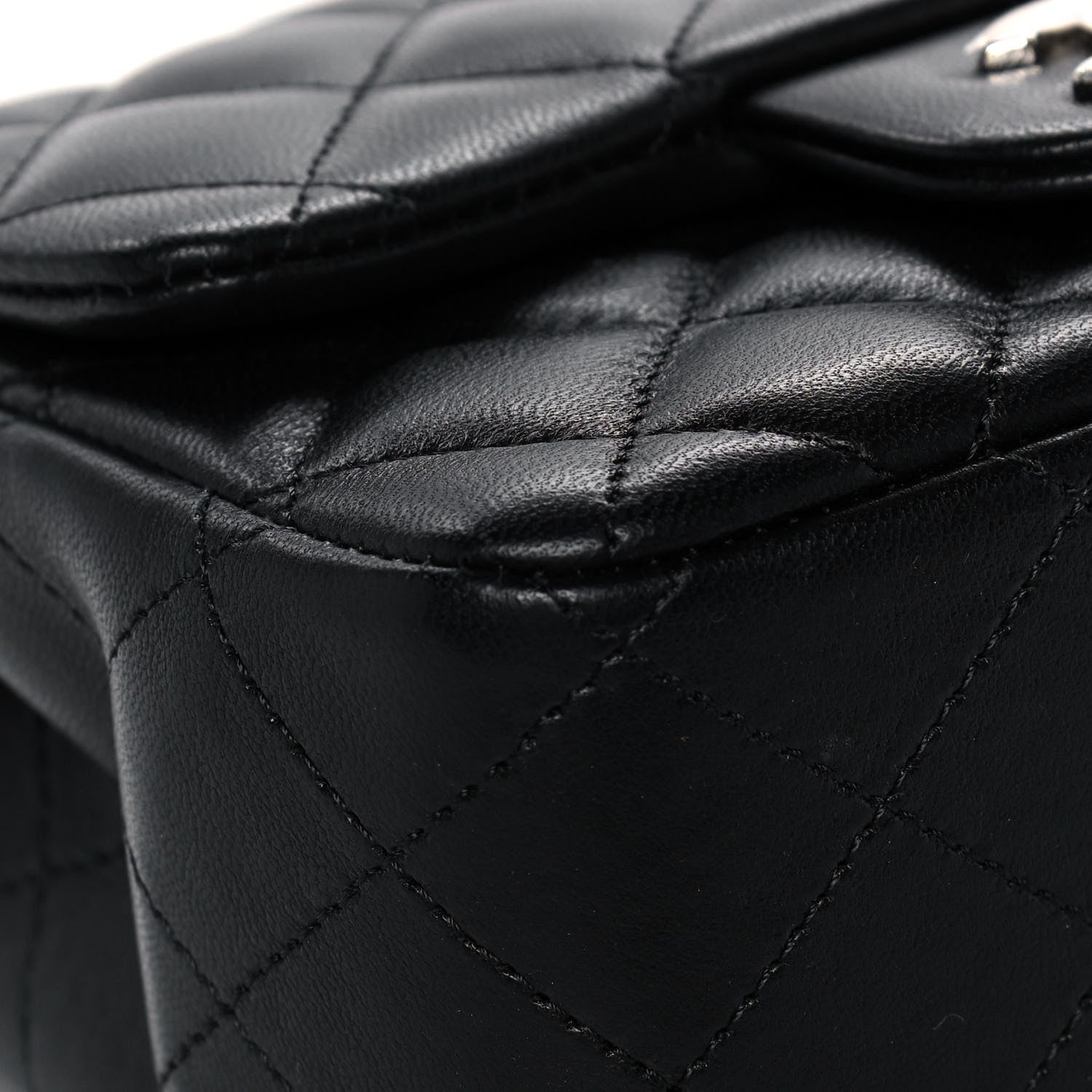 Chanel Lambskin Quilted Mini Square Flap Black 9 of 14