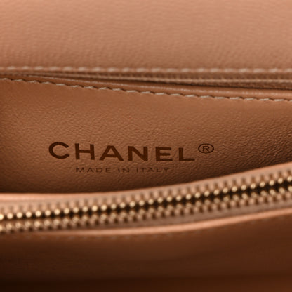 Chanel Caviar Lizard Quilted Small Coco Handle Flap Beige 6 of 13