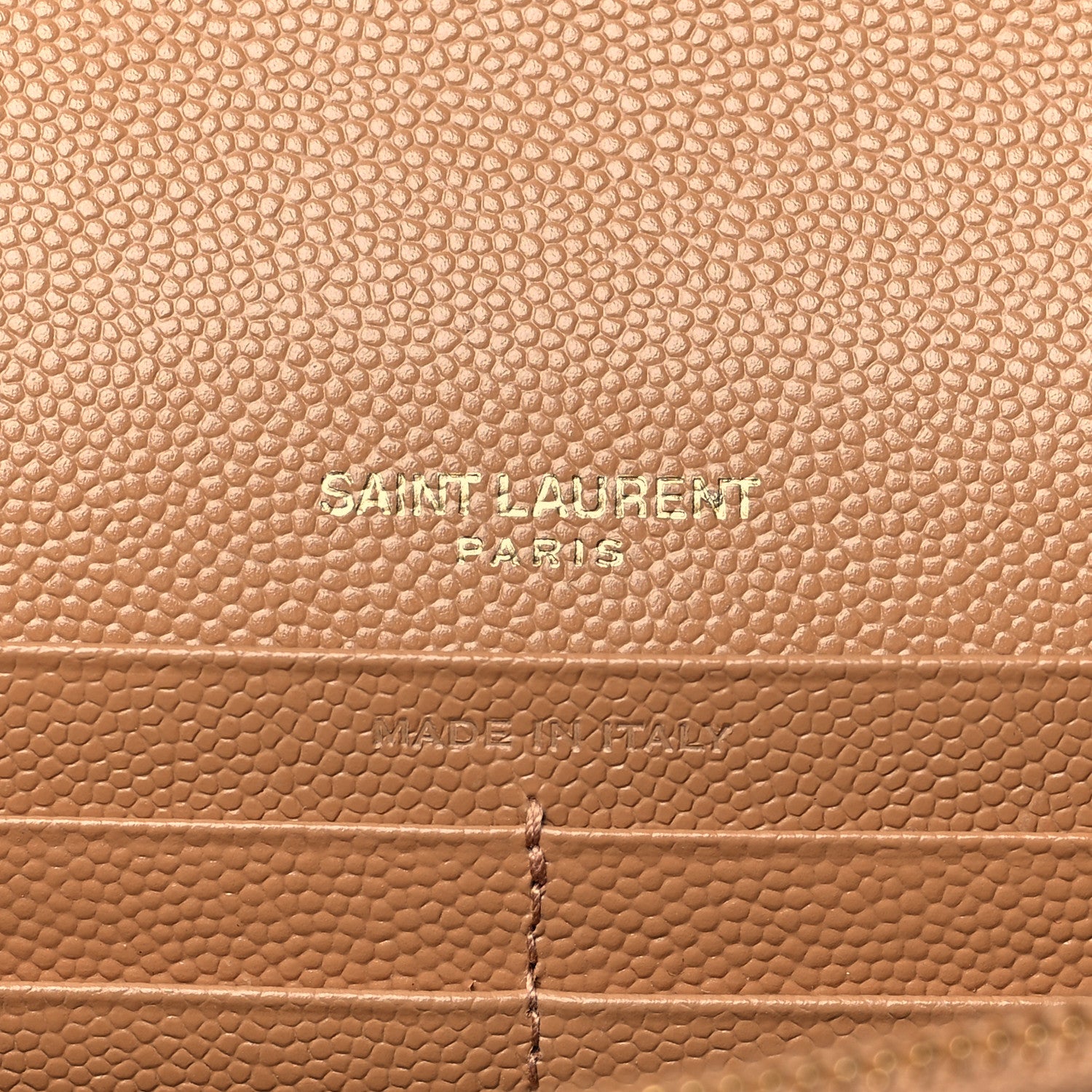 Saint Laurent Grain De Poudre Mixed Matelasse Triquilt Monogram Chain Wallet Dune 5 of 8
