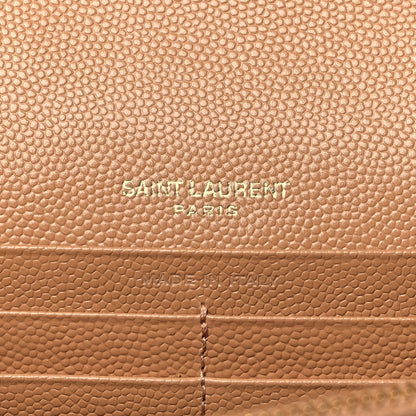Saint Laurent Grain De Poudre Mixed Matelasse Triquilt Monogram Chain Wallet Dune 5 of 8