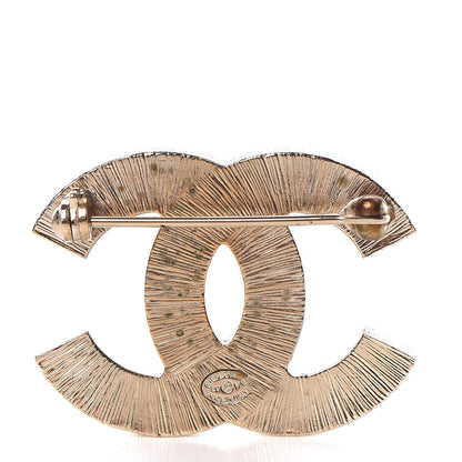 Chanel Metal Quilted CC Brooch Silver Gold 3 of 7