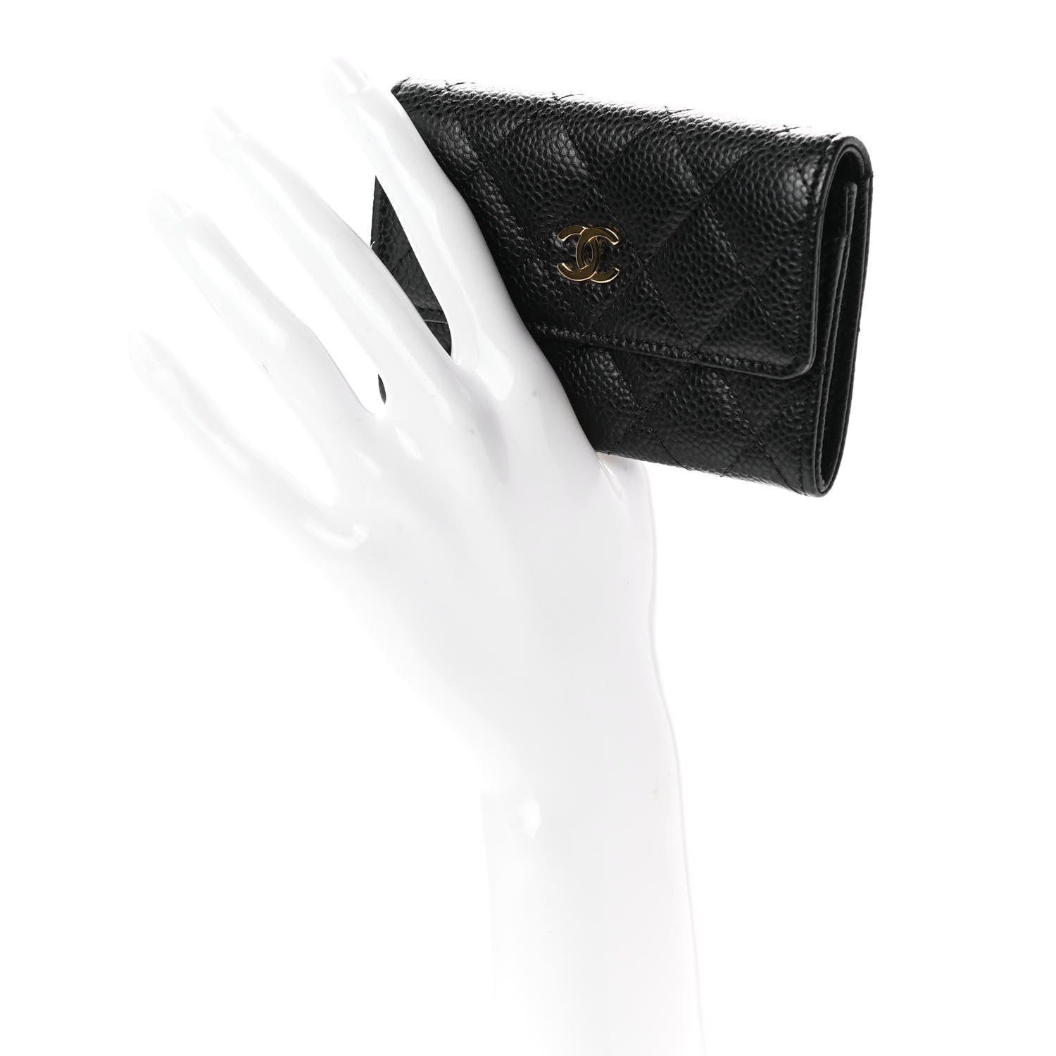 Chanel Caviar Quilted Flap Card Holder Black 2 of 8