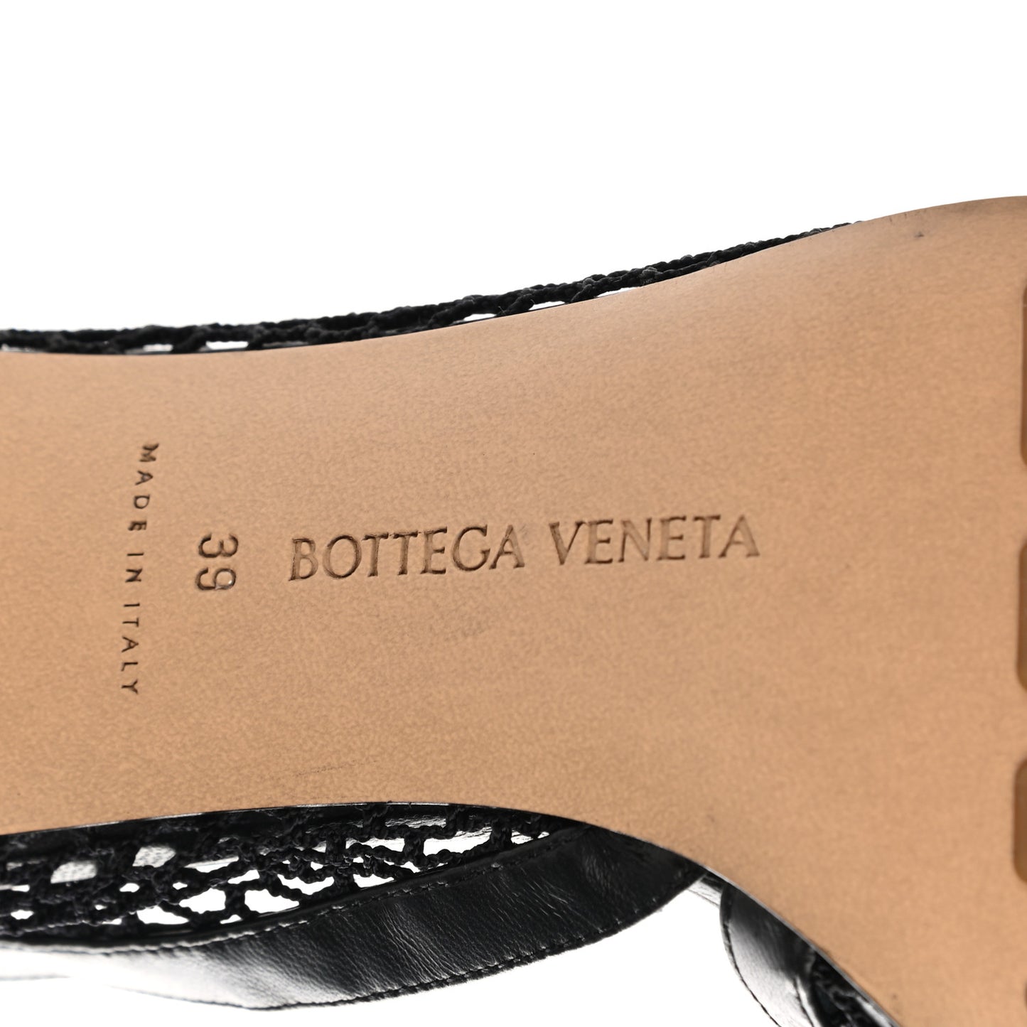 Mesh Nappa Chunky Chain Sandals 39 Black