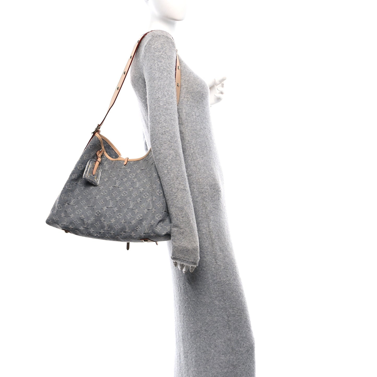 Monogram Denim CarryAll MM  Washed Gray
