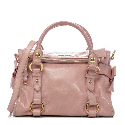 Miu Miu Vitello Lux Mini Bow Bag Loto 1 of 12